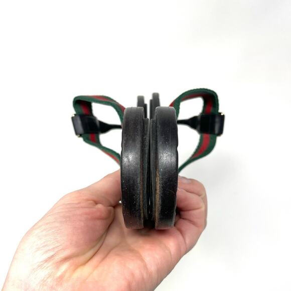 Gucci GG Web Stripe Thong Sandals Flip Flop Flat Slide Slip On Black EU 38 - Picture 8 of 12